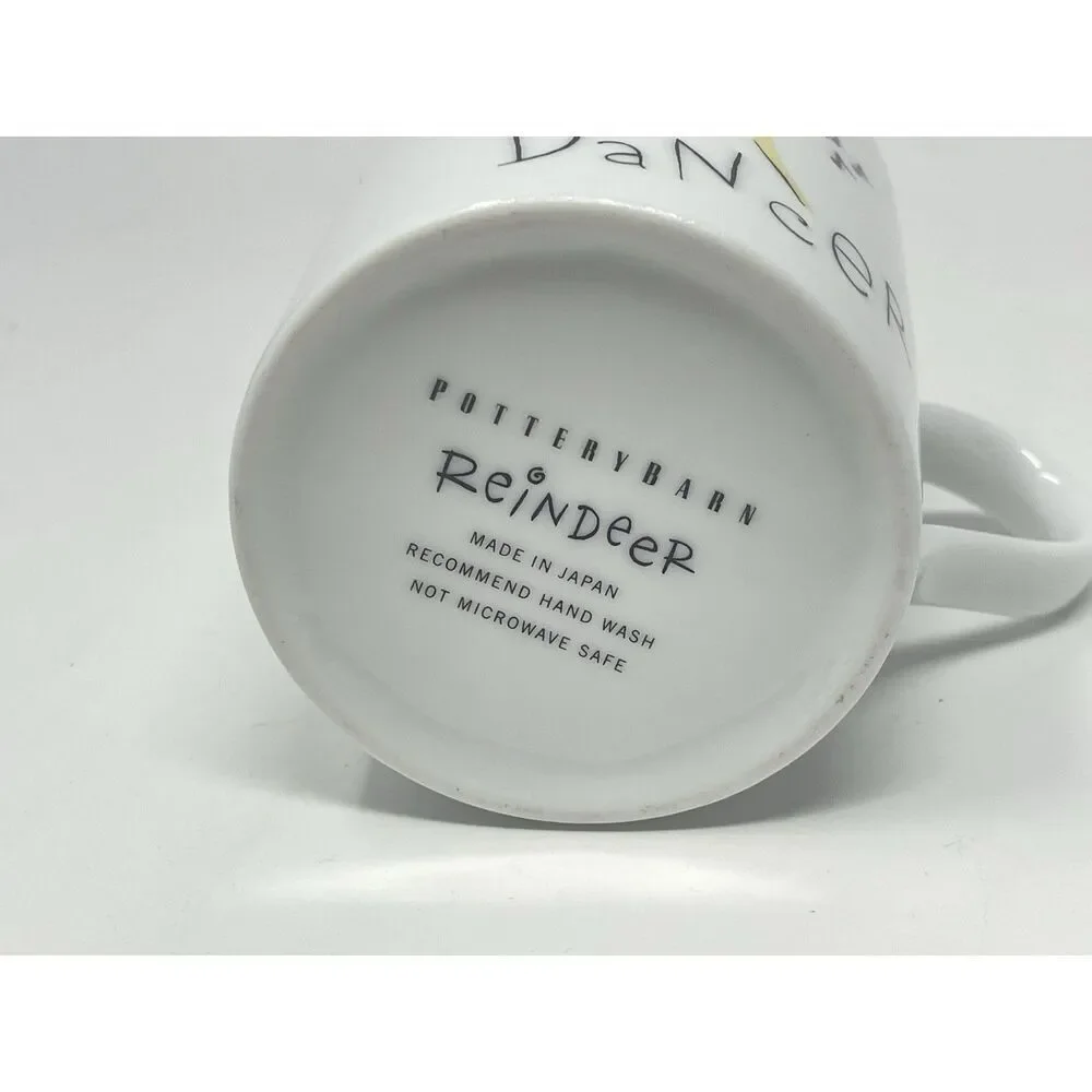 Pottery Barn Reindeer Dancer Christmas Coffee Cocoa Cup Mug 4” Replacement